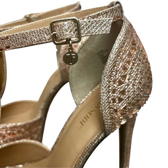 Thalia Sodi Women's Rhinestones Platform Heels Rose Gold 8.5 Party Fairy Glam - Picture 6 of 12